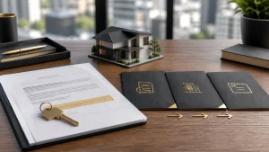Queensland property contract showing a buyer entity change using property, company and trust document symbols